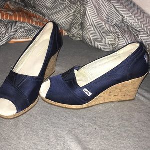 TOMS Stella Peep-Toe Pump Wedges